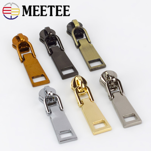 Meetee Fashion 5# Metal Zipper Sliders For Jackets Clothes Zipper Head Pulls Zip Repair Kit DIY Bag Sewing Accessories G6-3