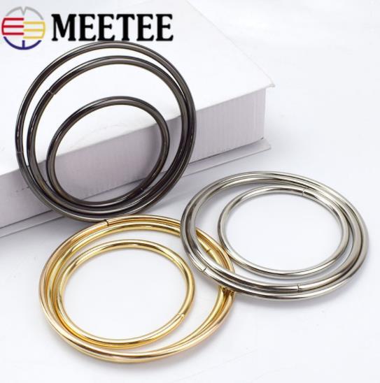 Meetee O Ring Metal Bag Handle Buckles for Women Handbag Lock Bag Decoration Clasp Handles Connect DIY Bag Part Accessories