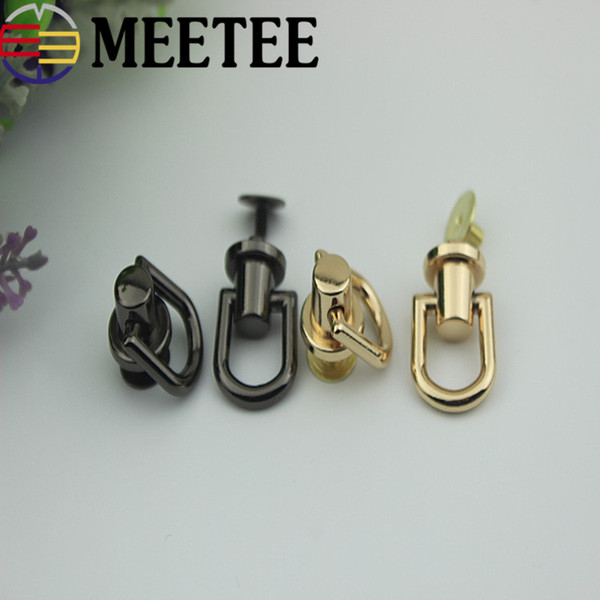 Meetee Metal Bag Buckle Ring Bag Hanging with Nails on The Screw Bag Hanging Chain Buckle Rivet for Bags Accessories