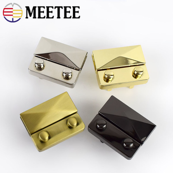 Meetee 44*35mm Women Bag Metal Locks Buckle Purse Clasp Closure Pushed Snap Lock For Handbag Luggage Accessories