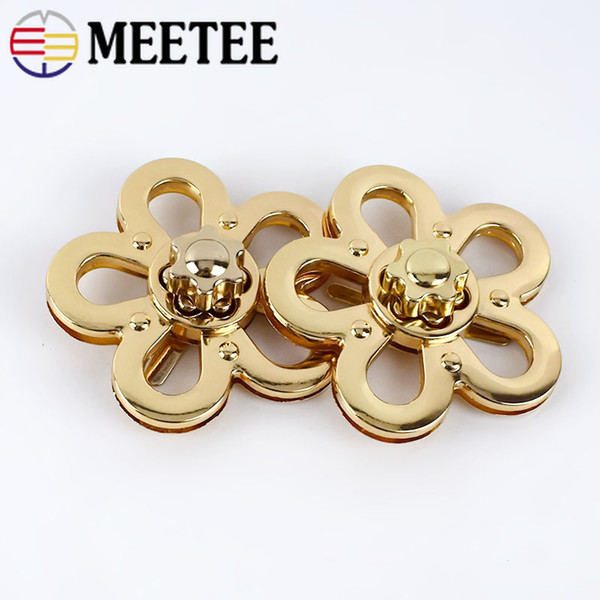 Meetee Handbag Lock Metal Flower Twist Lock Buckles Female Bag Clasp DIY Luggage Hardware Decoration Accessory BF078