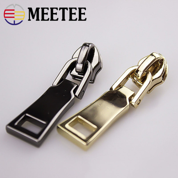 MEETEE 5# Metal Zipper Sliders For Jackets Clothes Zippers Zip Repair Kit Zipper Head Pulls DIY Bag Sewing Accessories G6-3