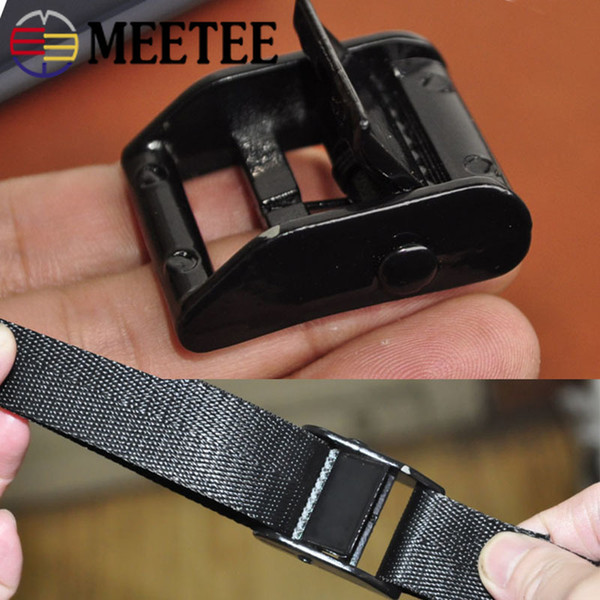 Meetee Webbing Presser Buckle Adjustable Hardware Tightening Hook Clip for Bag Belt Outdoor Backpack ID25mm BF218