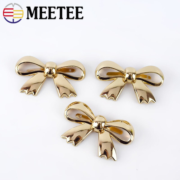 Meetee Bowknot Metal Buckles For Bags Shoes Clothes Belt Decorative Buckle DIY Leather Crafts Sewing Bag Accessories