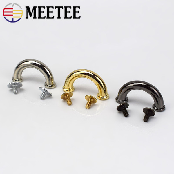 Meetee 16mm Metal U Rings Buckle For Handbag Bag Arch Bridge DIY Luggage Strap Hangers Hardware Accessories