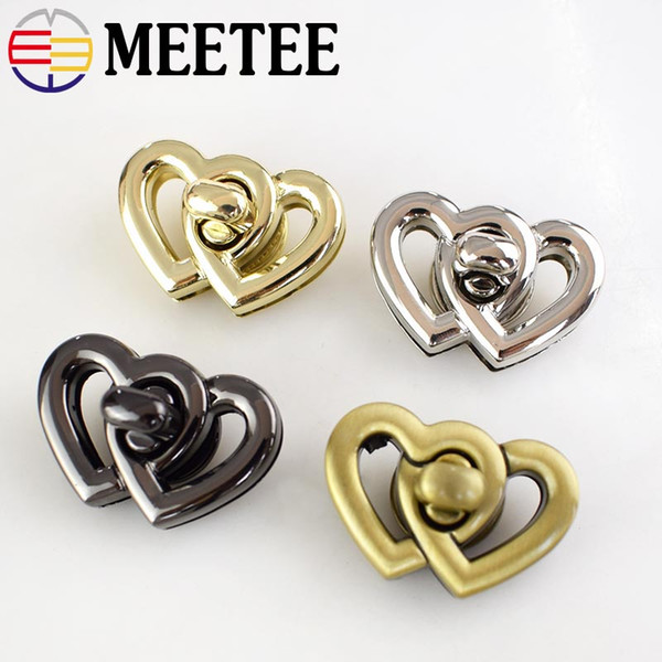 37x25mm Metal Turn Lock Snap Handbag Women Bag Heart Twist Lock Clasps Closure DIY Metal Buckle Hardware Accessories KY839