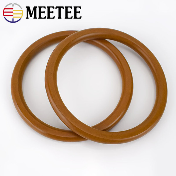 Meetee 14cm Round Solid Wood Bag Handle Purse Frame Hanger Ring Wooden Circle Manual DIY Handbag Luggage Accessories AP225