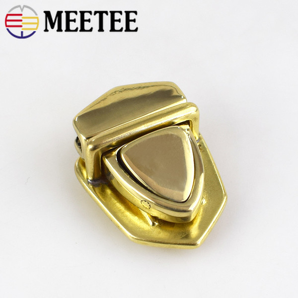 Meetee Brass Tongue Lock Clasp Turn Twist Switch Buckle For Handbag DIY Leather Craft Luggage Hardware Accessories
