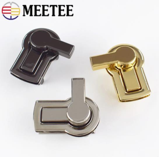 Meetee Fashion Women Twist Turn LocksFor Handbag Metal Bag Clasps Closure Lock Replacement DIY Hardware Accessories