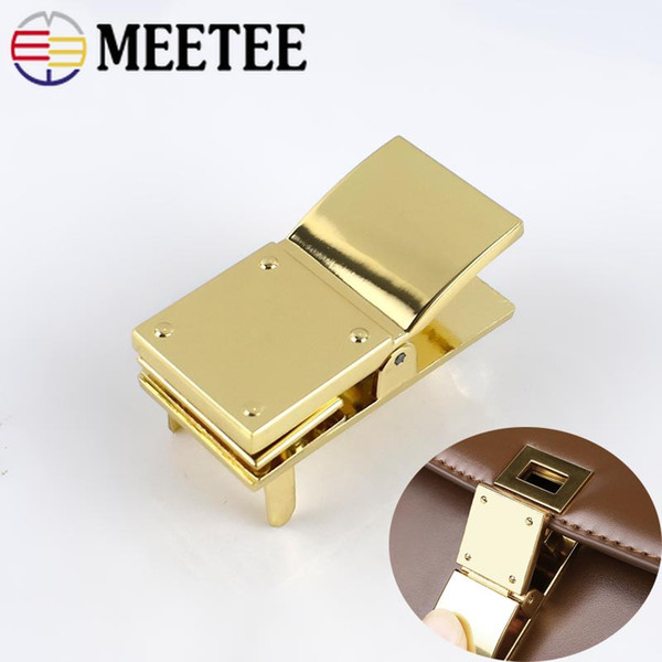 Meetee Square Metal Twist Turn Locks Women Bag Lock Snap Clasps Closure Decorative Buckles DIY Handbag Accessories