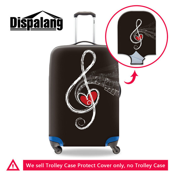 Personalized Design Musical Note Case For A Suitcase Elastic Dustproof Women Spandex Travel Bags Luggage Protective Covers For 18-30 Inch