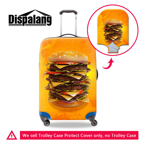 high fashion luggage cover print large hamburger pattern coolest Trolley Suitcase cover quality light weight luggage bag protector for men