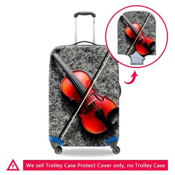 Elastic Anti-Dust Travel Luggage Protective Cover Apply to 18-30 Inch Trolley Case Suitcase Violin Pattern Dust Protect Covers For Students