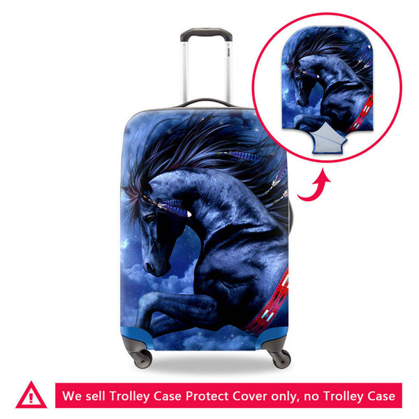 18/20/22/24/26/28/30 Inch Fashionable Animal Horse Print Travel Accessory Trolley Case Protective Covers Luggage Protector Bags For Adults