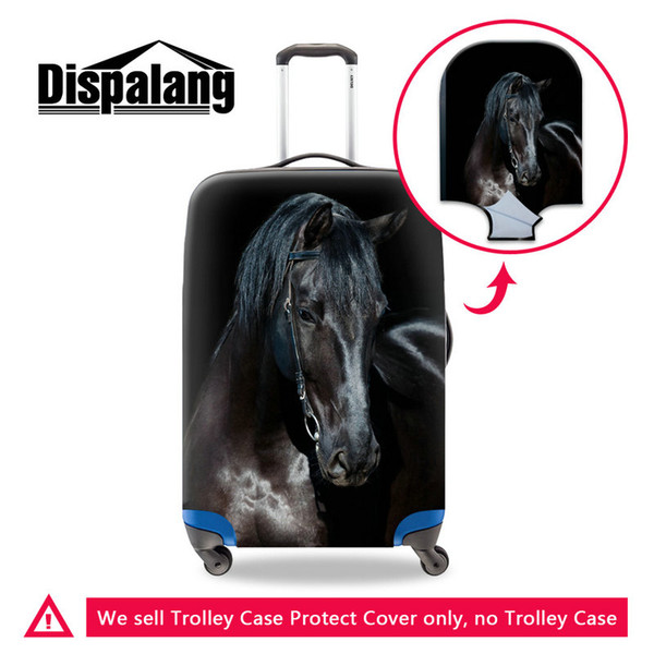 Thicken Elastic Luggage Protective Cover Apply To 18-30 Inch Cases Cool Black Horse Suitcase Covers For Teenage Boys Mens Travel Accessories