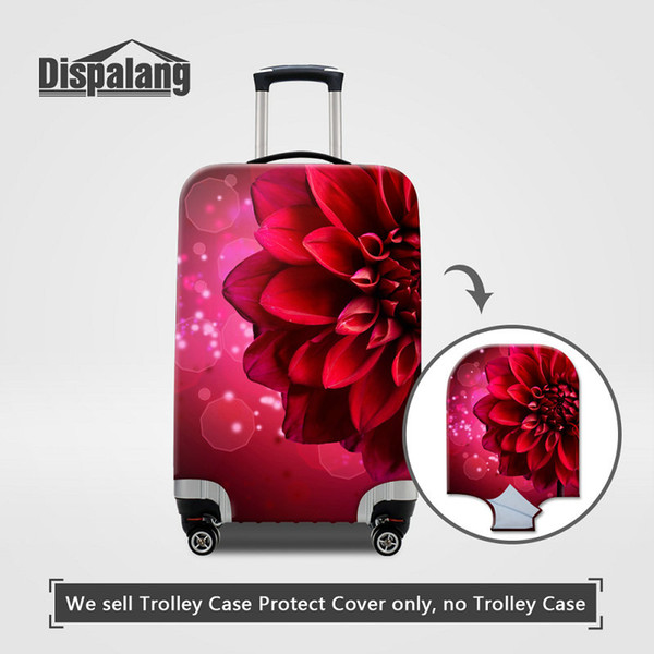 Travel On Road Luggage Protect Cover Colorful Rose Floral Printing Portable Elastic Stretch 18-30 inch Suitcase Covers Dust Travel Accessory