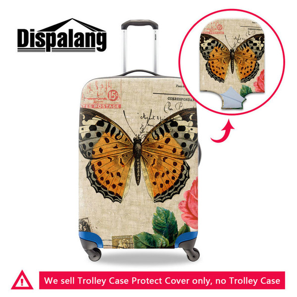 Pretty Butterfly Print Spandex Suitcase Protector For Women Luggage Protective Covers For Lady Girls Travel Outdoor