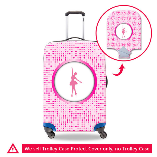 Pink Suitcase Protector Cover High Quality Cover for Luggage Ballet Dancing Girl Printing Travel Accessory Brand Luggage Protect for Girls