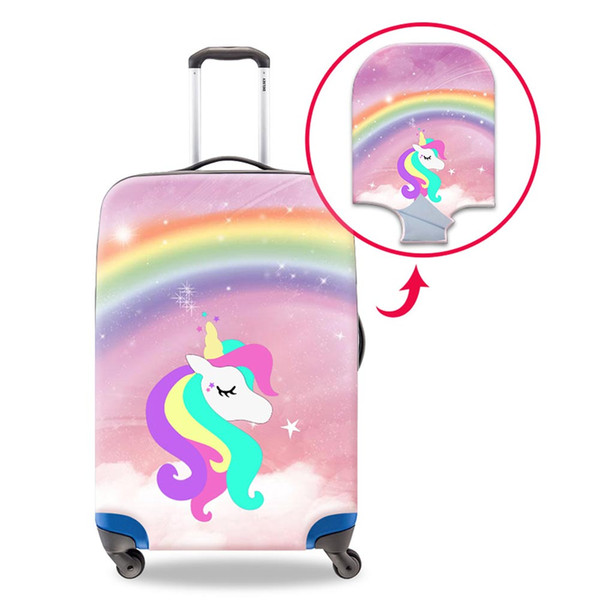 Children Lovely Rainbow Unicorn Designer Luggage Protective Covers For 18-30 Inches 3D Printing Animal Dustproof Suitcase Cover For Journey