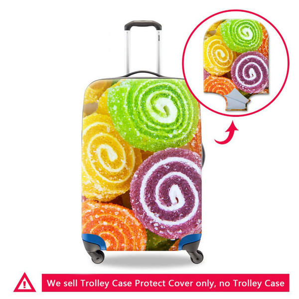 3D Candy Print Travel Trolley Luggage Protect Cool Elastic Waterproof Suitcase Protective Cover For 18-30 Inch Trunk Case