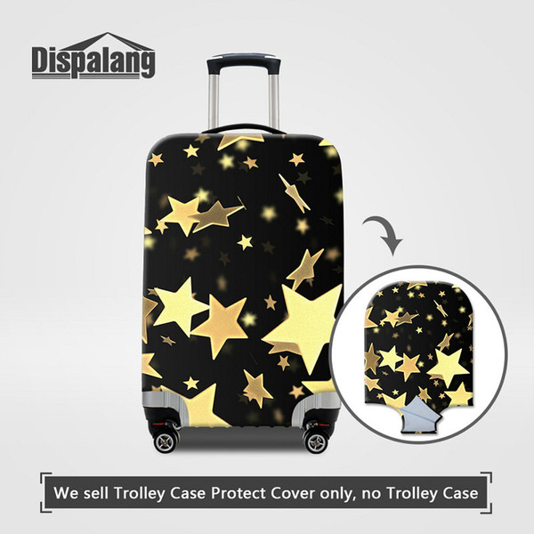 Travel On Road Luggage Protective Covers For Women Gold Stars Printing Elastic Dust Rain Suitcase Cover For 18-30Inch Trolley Case Wholesale