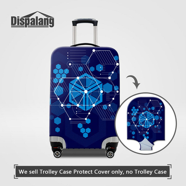 Unique Geometric Patterns Suitcase Trolley Case Luggage Protective Cover Women Portable Travel Accessories S/M/L/XL 4 Sizes Dust Rain Covers