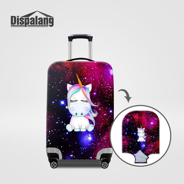 Unicorn Printed Luggage Protector Cover For Women Dustproof Elastic Suitcase Covers For 18-32 Inch Universe Space Trolley Travel Accessories