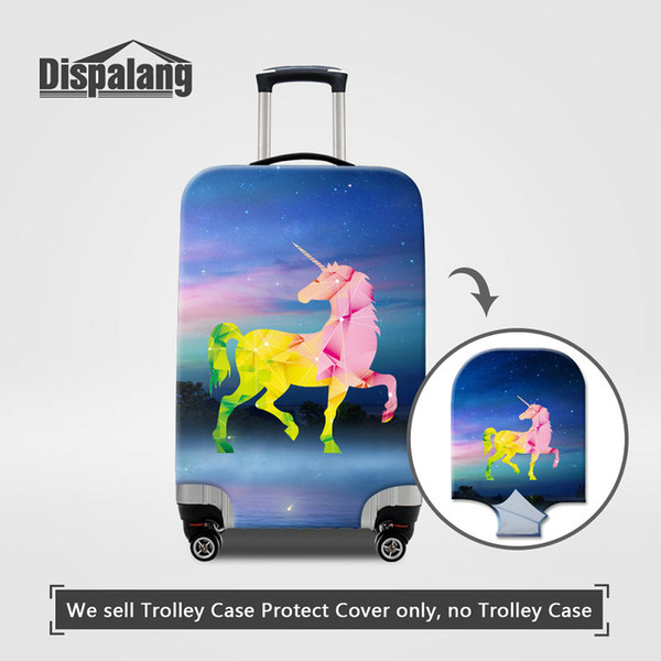 Cartoon Luggage Protective Covers For 18 20 22 26 28 30 Inch Trunk Diamond Unicorn Galaxy Universe Print Thick Elastic Travel Suitcase Cover