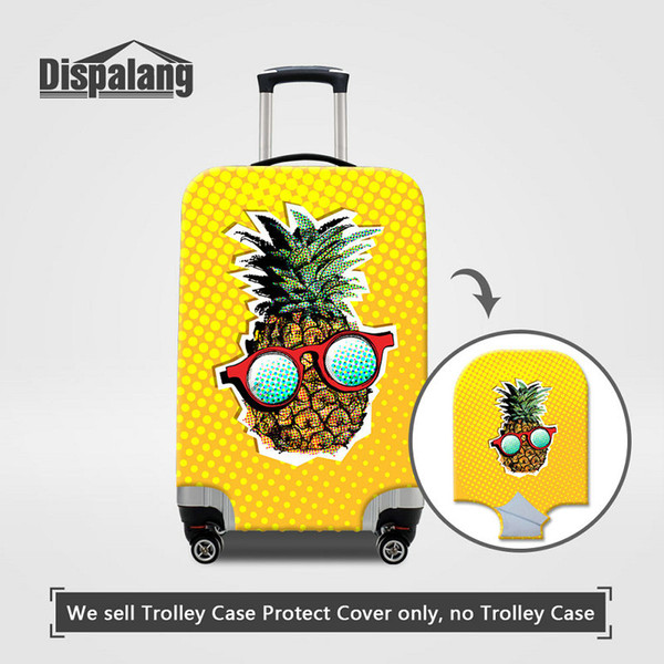 Cute Pineapple Cartoon Thick Elastic Luggage Protective Cover For 18-30 Inch Trunk Women's Fashion Case For A Suitcase Dust Covers Wholesale