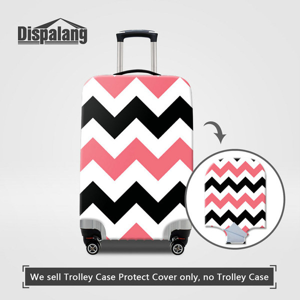 Women Designer Travle Luggage Protector Covers For Trunk 3D Striped Printing Dust Rain Cover For 18-30 Inch Suitcase Thick Elastic Perfectly