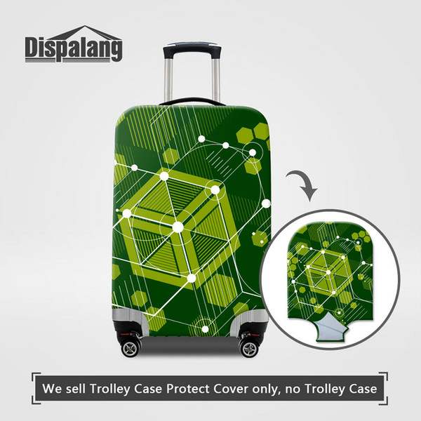 Unique Geometry Patterns Suitcase Protective Cover For 18-30 Inch Trolley Case Stretch Elastic Waterproof Dustproof Traveling Luggage Covers
