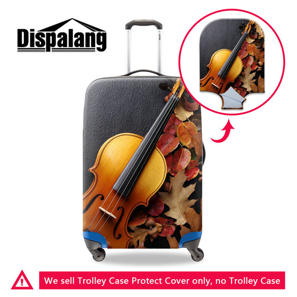 3D Violin Printing Women Waterproof Dustproof Travel Accessories Case On Suitcase Spandex Stretch Elastic Rain Dust Luggage Protective Cover