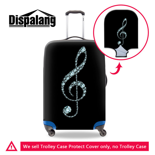 Dirt-proof Rain Case Accessories Stretch Apply To 18-30 Inch Suitcase Musical Note Printing Spandex Travel Luggage Protector Trolley Covers