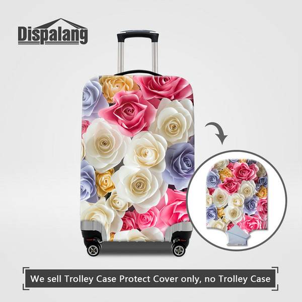 Waterproof Elastic Luggage Protective Cover For 18~30 Inch Trolley Suitcase Red Flower Printing Women Anti-dust Covers Girl Travel Accessory