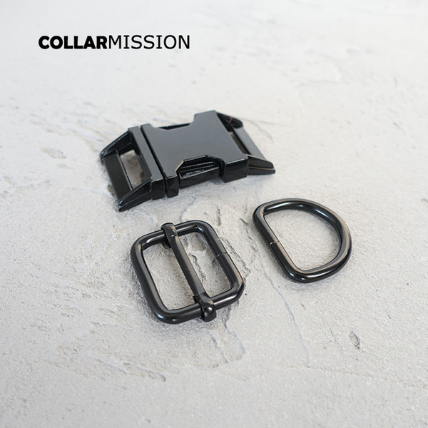 (metal buckle+adjust buckle+D ring/set) Retailing manufacturer Zinc Alloy 25mm black high quality plated metal buckle