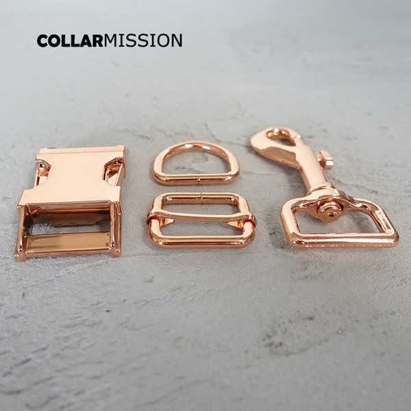 (metal buckle+adjust buckle+D ring+metal dog clasp/set) 25mm diy dog collar accessory durable hardware Kirsite slider