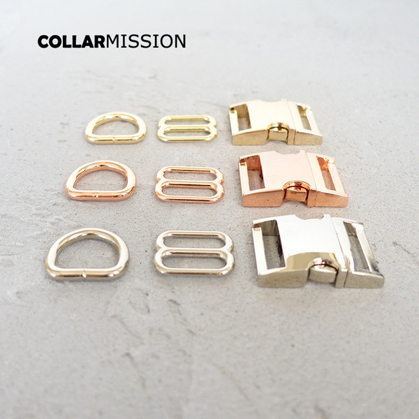 20mm Metal Plated Buckle (metal buckle+ adjust buckle+ D ring) For Backpack Bag Webbing Cat Dog Collar DIY Accessory 3 kind