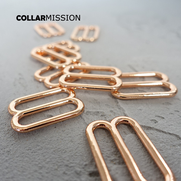 25mm metal adjustable slide buckle rose golden hardware for handmade dog cat necklace collars Belts Bags durable adjuster BZK25M