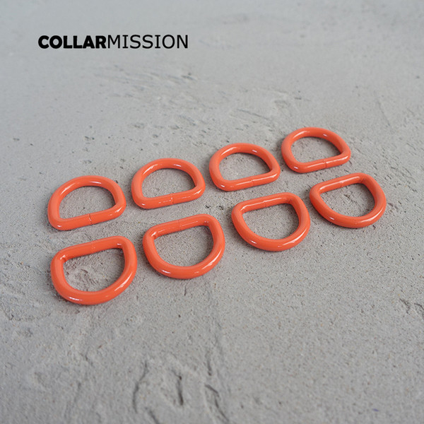 Metal Red orange D ring DIY for dog collar 20mm connection metal buckle DIY half ring belt buckle CDK20R