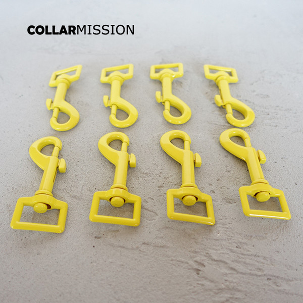 Metal yellow colored baking paint dog clip hook durable and strong swivel snap hook zinc alloy Diy accessories CPK20Y