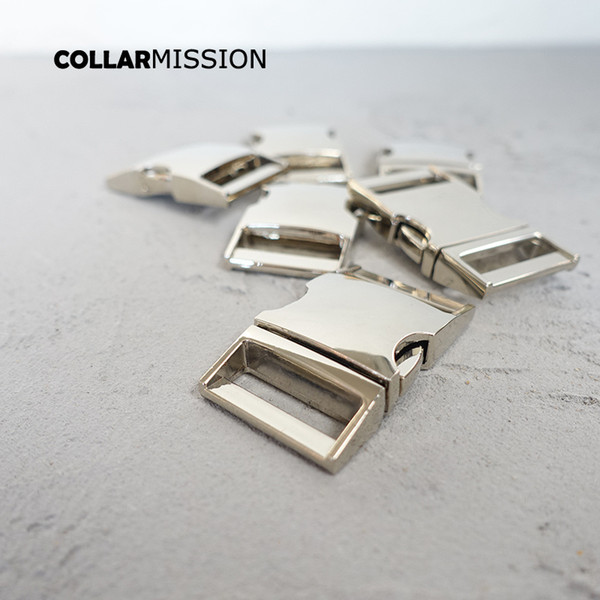 Contoured Side Release Buckle environmental metal buckle silvery 25mm DIY personal sewing dog collar accessory CK25Y02