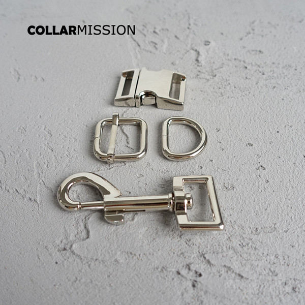 (metal buckle+adjust buckle+D ring+metal dog clasp/set) retailing DIY dog collar 20mm webbing sewing handmade accessory