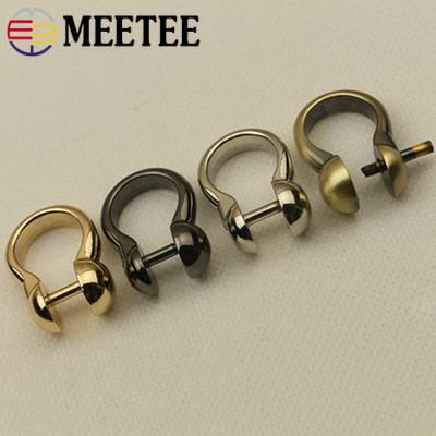 Meetee Metal D Ring Buckle Detachable Screw Clip Buckle Handbag Bag Clothing DIY Luggage Hardware Accessories