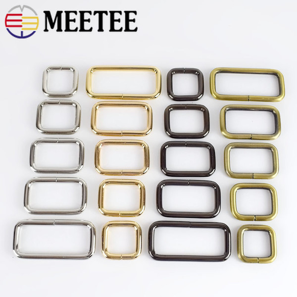 Meetee Rectangle Metal D Ring Webbing Belt Ribbon Buckles Shoes Bag Buckles Clips Strap Adjuster Bag Accessories