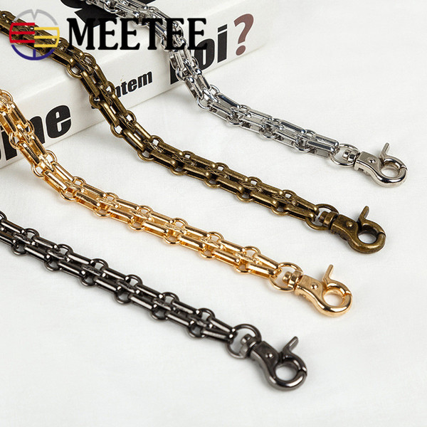 Meetee 30cm Single shoulder bag chain metal strap for handbag handle DIY clutch hardware clip buckles spare part accessories