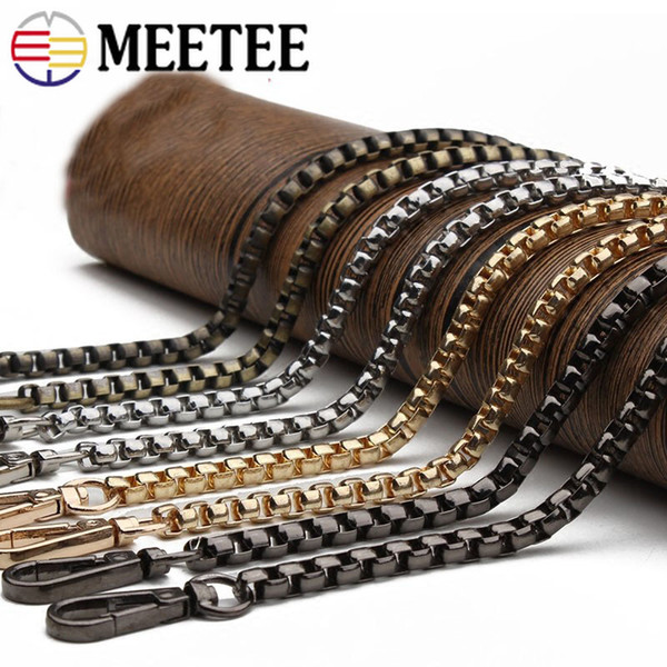 Meetee 120cm Shoulder Bag Handbag Metal Chain Replacement Strap Belt with Buckles DIY Bag Parts Hardware Accessories