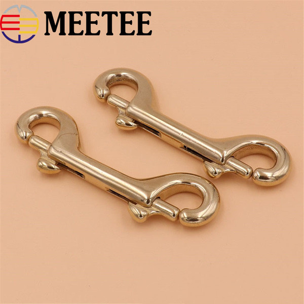 Meetee Solid Brass Metal Buckles Bag Dog Collar Webbing Clip Buckle Clasps Lobster Keychain Belt Snap Hooks DIY Leather Craft KY859