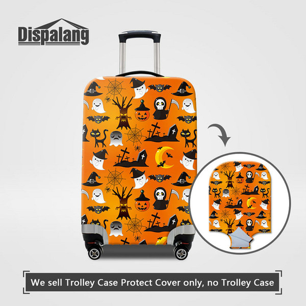 Travel On Road Luggage Protect Cover For Women Men Fashion Holloween Print Thick Elastic Stretch Dustproof Rain Protective Suitcase Covers