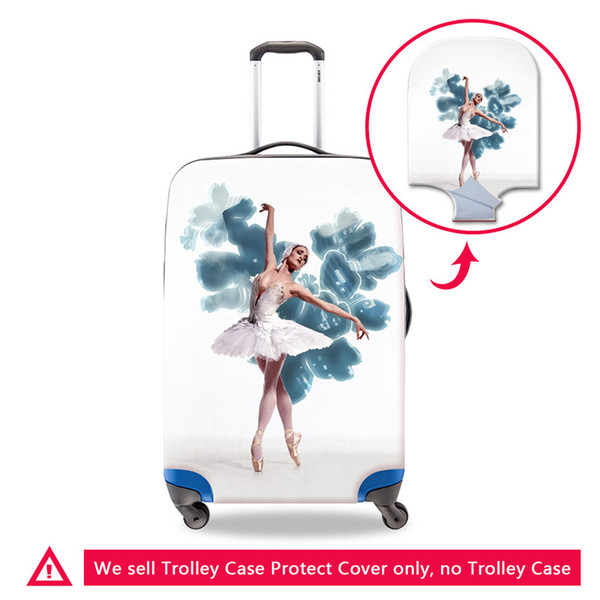 Personalized Thick Luggage Dust Cover for Girls Protective Covers for Luggage Custom Ballet Girl Pattern for Duffle Elastic Travel Bag Cover