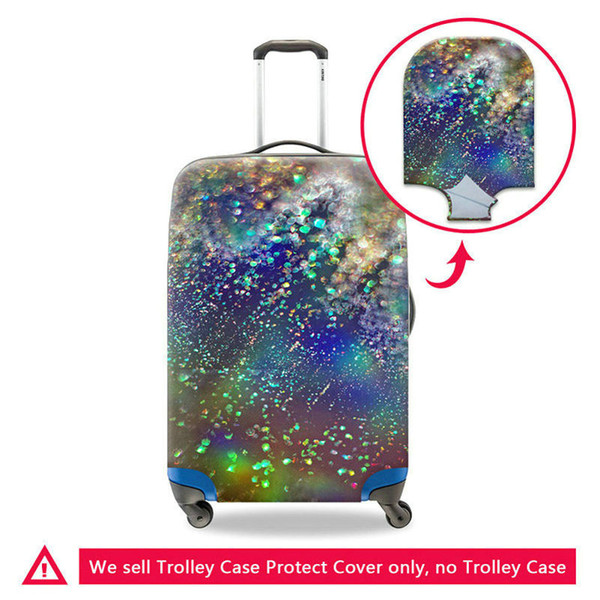 Galaxy Pattern Elastic Suitcase Protect Covers Teens Fahion Zipper Cool Luggage Bag Cover Travel Accessories